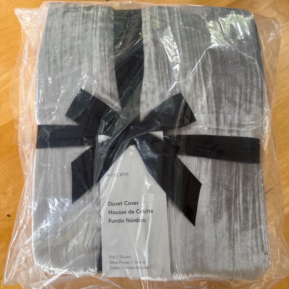 West Elm - Queen, crushed velvet duvet cover